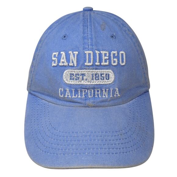 San Diego California Est. 1850 Baseball Cap Blue OS Adjustable DK Embroidery - Picture 1 of 9